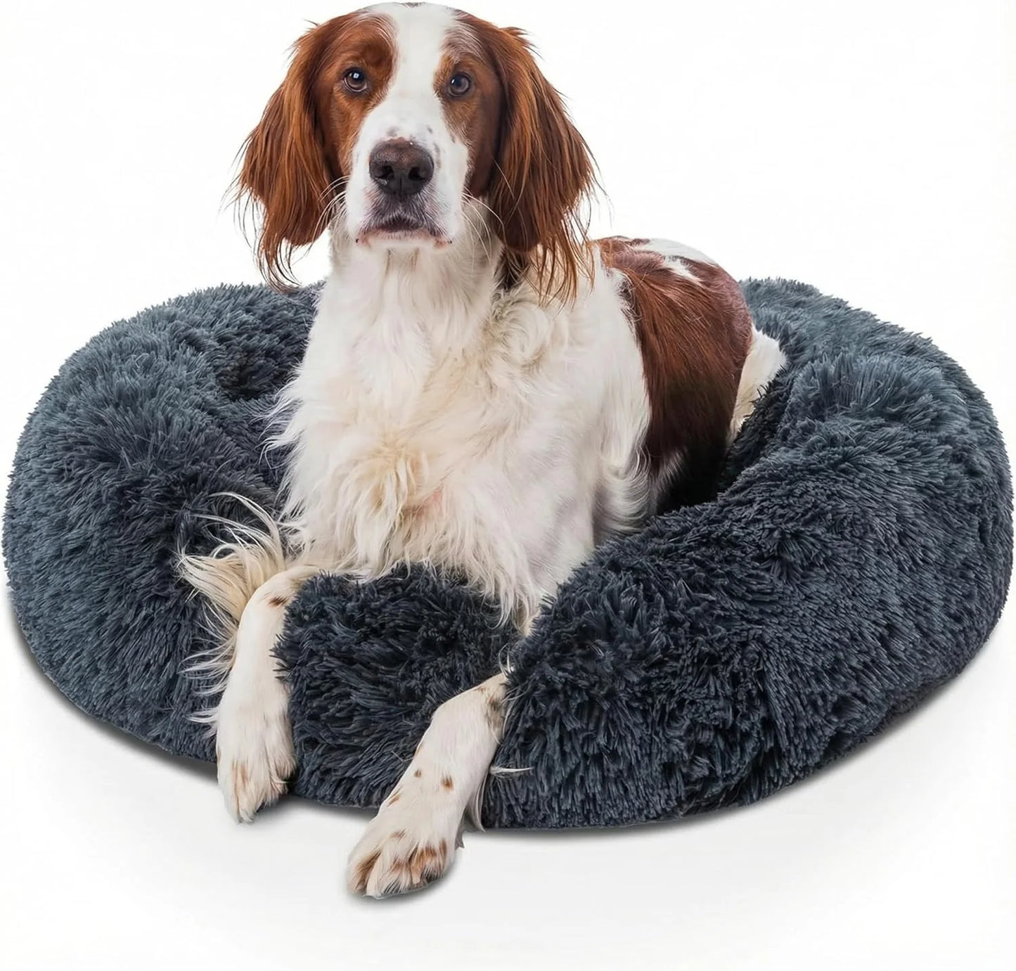 Donut Dog Bed Calming Soft Comfy anti Anxiety Plush Dog Bed