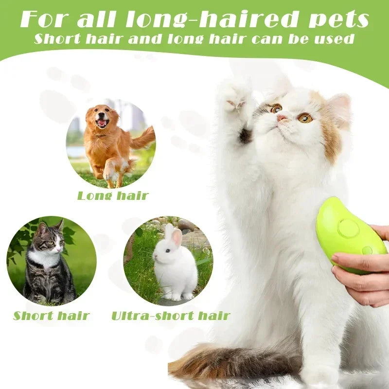 Steam Brush Scratcher for Cats Steam 3 in 1 Pet Brush Cat Steam Brush Comb Dog Brushes Electric Spray Cat Brushes Massage Comb