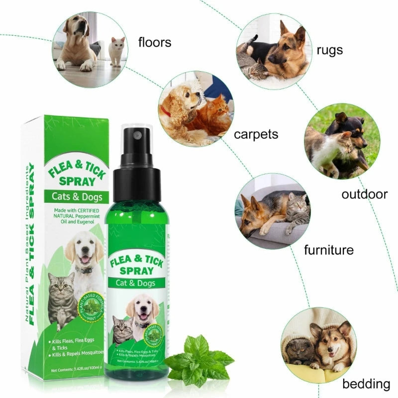 100Ml Fleas & Prevention Scabiesmites Fleas Larvae Pet Health Care