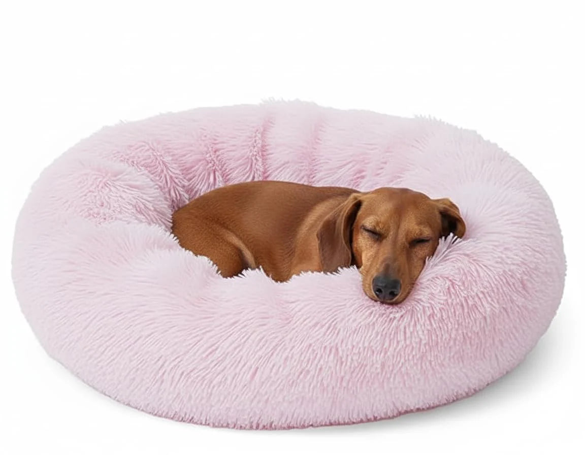 Donut Dog Bed Calming Soft Comfy anti Anxiety Plush Dog Bed