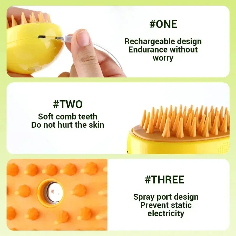 Steam Brush Scratcher for Cats Steam 3 in 1 Pet Brush Cat Steam Brush Comb Dog Brushes Electric Spray Cat Brushes Massage Comb
