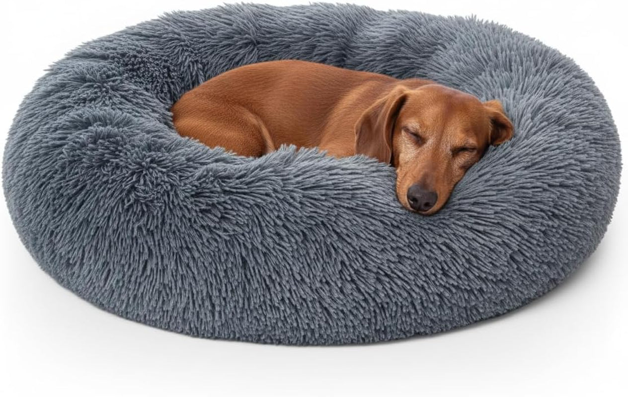 Donut Dog Bed Calming Soft Comfy anti Anxiety Plush Dog Bed